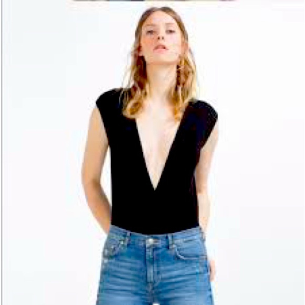 Zara plunging neckline bodysuit